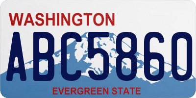 WA license plate ABC5860