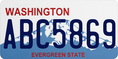 WA license plate ABC5869
