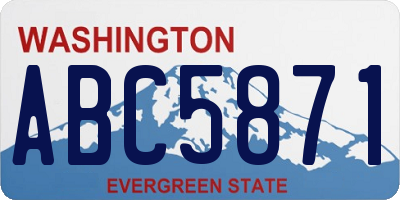 WA license plate ABC5871
