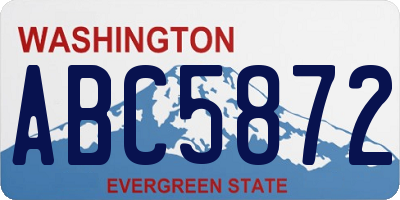 WA license plate ABC5872