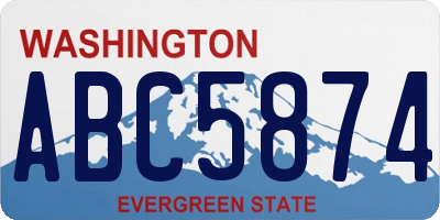 WA license plate ABC5874