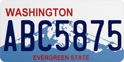 WA license plate ABC5875