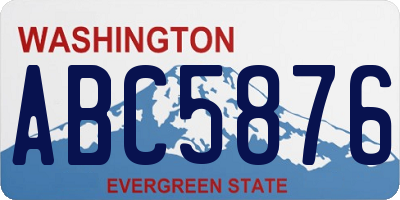 WA license plate ABC5876