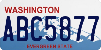 WA license plate ABC5877