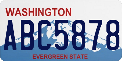 WA license plate ABC5878