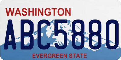 WA license plate ABC5880