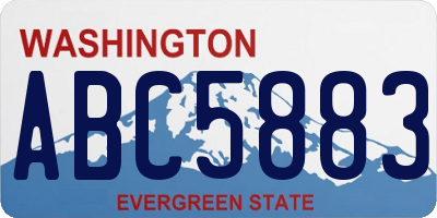 WA license plate ABC5883