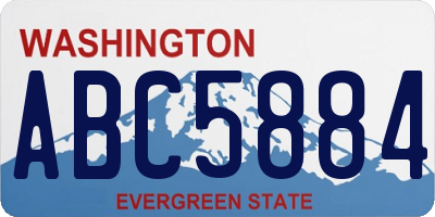 WA license plate ABC5884