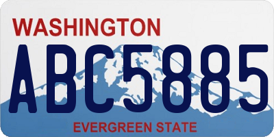 WA license plate ABC5885