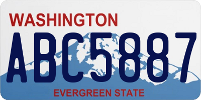 WA license plate ABC5887