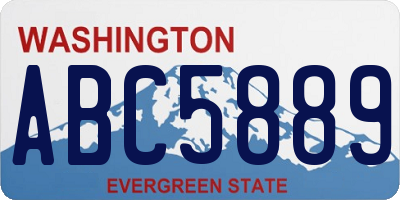 WA license plate ABC5889