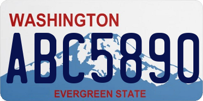 WA license plate ABC5890