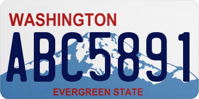 WA license plate ABC5891