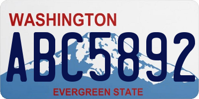 WA license plate ABC5892