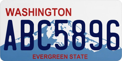 WA license plate ABC5896