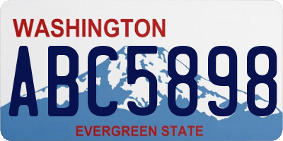 WA license plate ABC5898