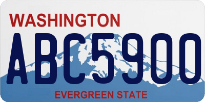 WA license plate ABC5900