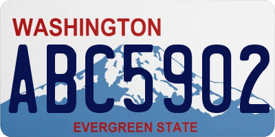WA license plate ABC5902