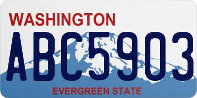 WA license plate ABC5903