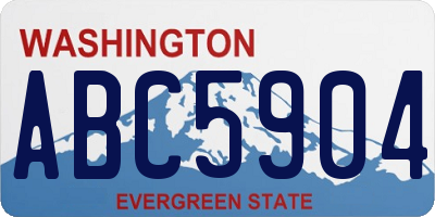 WA license plate ABC5904