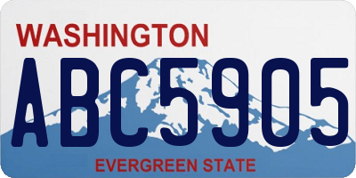 WA license plate ABC5905