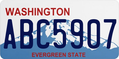 WA license plate ABC5907