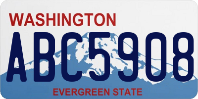 WA license plate ABC5908