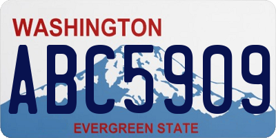 WA license plate ABC5909