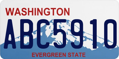 WA license plate ABC5910