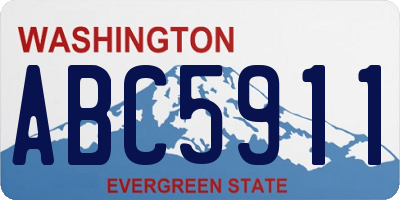 WA license plate ABC5911
