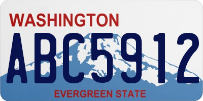 WA license plate ABC5912