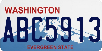 WA license plate ABC5913