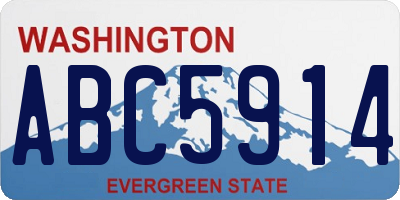 WA license plate ABC5914
