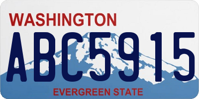WA license plate ABC5915