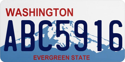 WA license plate ABC5916