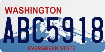 WA license plate ABC5918