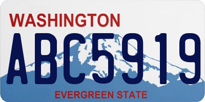 WA license plate ABC5919
