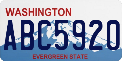 WA license plate ABC5920