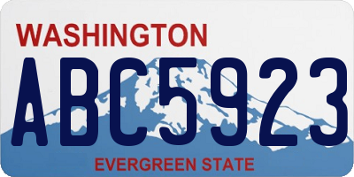 WA license plate ABC5923