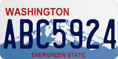 WA license plate ABC5924