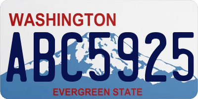 WA license plate ABC5925