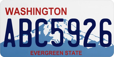 WA license plate ABC5926