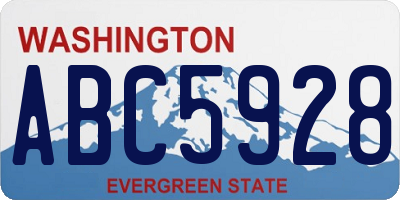 WA license plate ABC5928