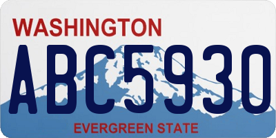 WA license plate ABC5930