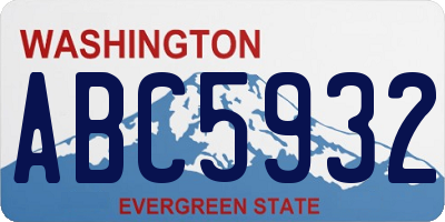 WA license plate ABC5932