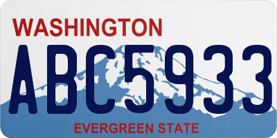 WA license plate ABC5933