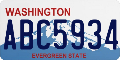 WA license plate ABC5934