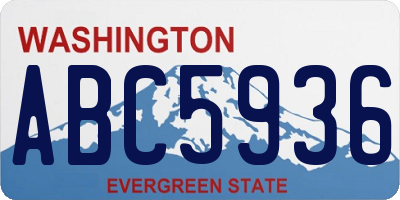 WA license plate ABC5936