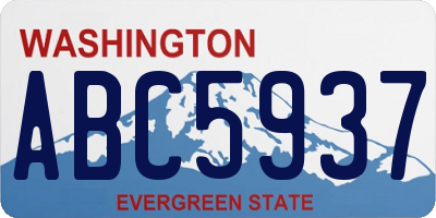 WA license plate ABC5937