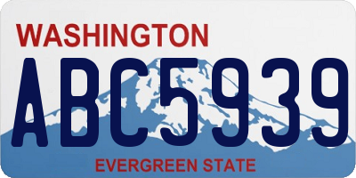 WA license plate ABC5939